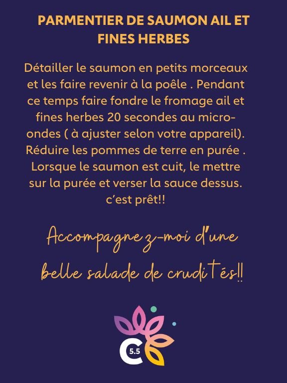 Parmentier de saumon ail et fines herbes 3